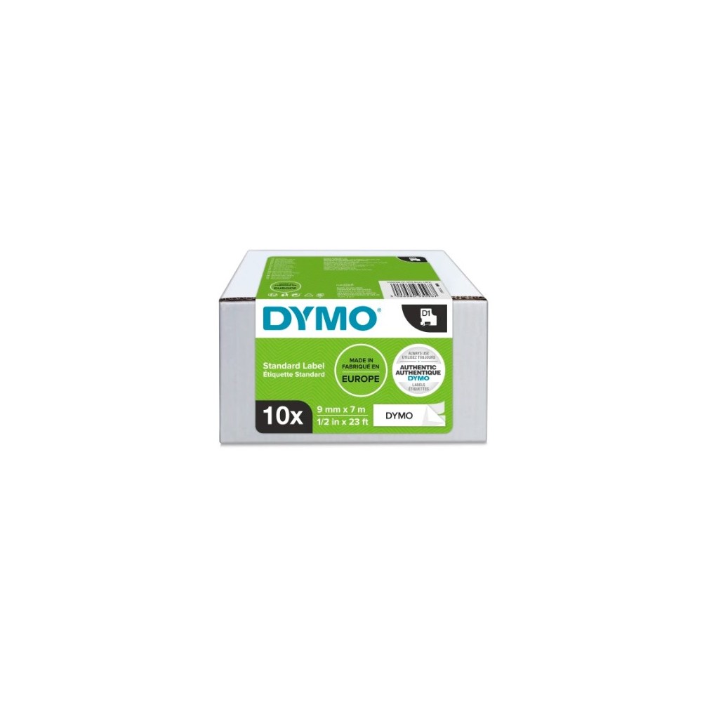 DYMO D1 Multipack-Cintas Dymo 9mmx7m  VALUE PACK( 10 rollos) Negro/Blanco