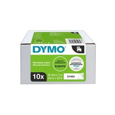DYMO D1 Multipack-Cintas Dymo 12mmx7mVALUE PACK( 10 rollos) Negro/Blanco