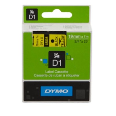 DYMO D1 - Cintas Dymo 19mmx7m Negro/Amarillo