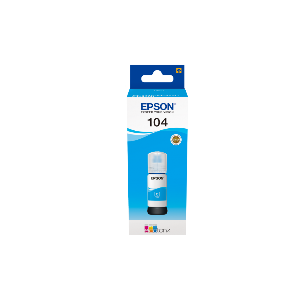 EPSON tinta 104 EcoTank Cyan ink bottle
