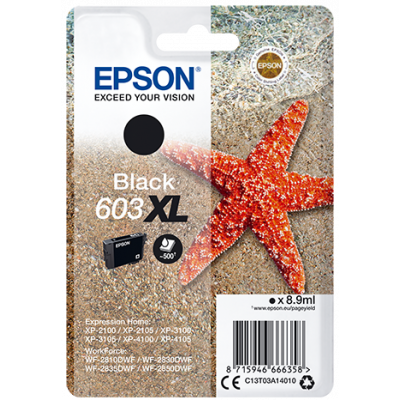 EPSON tinta negra XL Estrella de mar 1 tinta 603XL No Tag Single